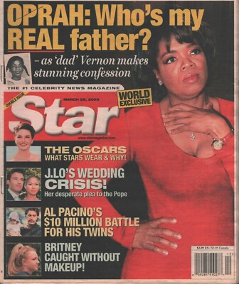 2003 March 25 Star Magazine Oprah Winfrey Britney Spears J.Lo Al Pacino