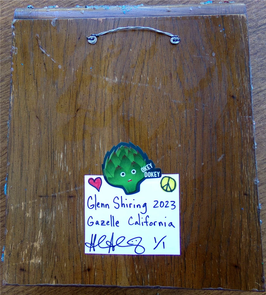 MASCARILLA CABEZA MANZANA MADERA Arte Popular Original, Glenn Shiring 2023, Medios Mixtos 12x14" Foto 4 de 4