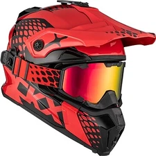 CKX Titan Viper Snowmobile Helmet w/ 210 Goggles Glossy Red Size 2XL
