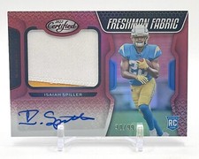 2022 Certified Football Isaiah Spiller RC Freshman Fabric Auto /99 SP Chargers