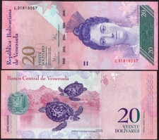 Venezuela 20 Bolivares 2009 UNC Banknote