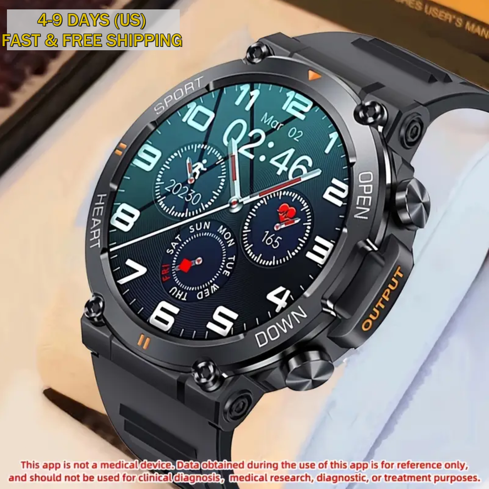 Round Sports Smart Watch 1.39inch Screen Wireless Fitness Tracker 400mAh Outdoor