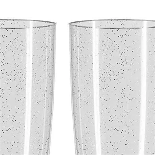 20 x Argento Brillantini Prosecco Fluttini� Made Plastica Materiale Trasparenti - Immagine 4 di 4