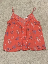 Sienna Sky Womens Shirt Size Small Red Floral Lightweight Flowy Camisole