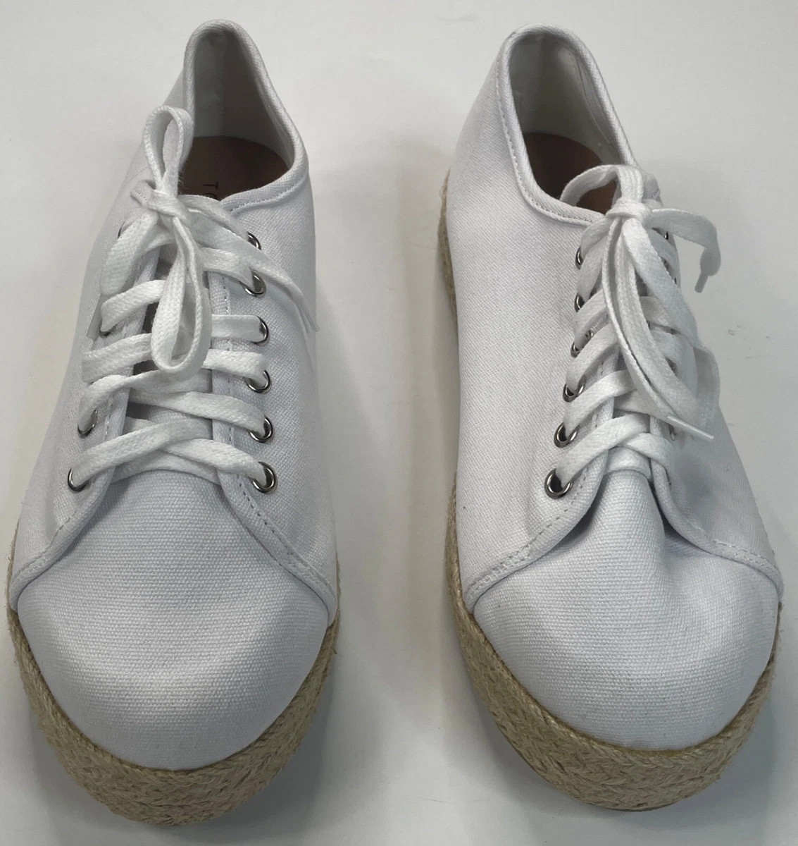 Torrid White Canvas Espadrille Women s Plateform Shoes Size 10.5W