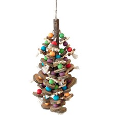 Parrot Bird Parakeet Cockatiel Budgie SS Wood Chew Beak Grinding Decoration