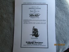 New Way Motor Co All Purpose  Air Cooled Gas Engine Instruction & Parts Manual  
