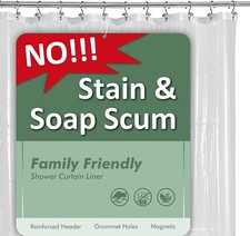 Plastic Shower Liner Clear - Premium PEVA Shower Curtain Liner with Rustproof Gr