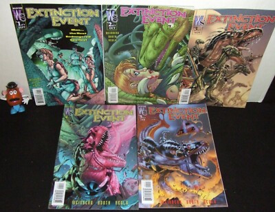 EXTINCTION EVENT COMIC SET #1-5 WILDSTORM HUMANS vs DINOSAURS SCI-FI TALE NM-