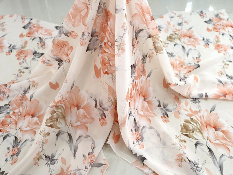 39 Inch X 58 Inch Floral Chiffon Fabric Soft Dress Skirt Hanfu Material Fresh - Image 4 of 4