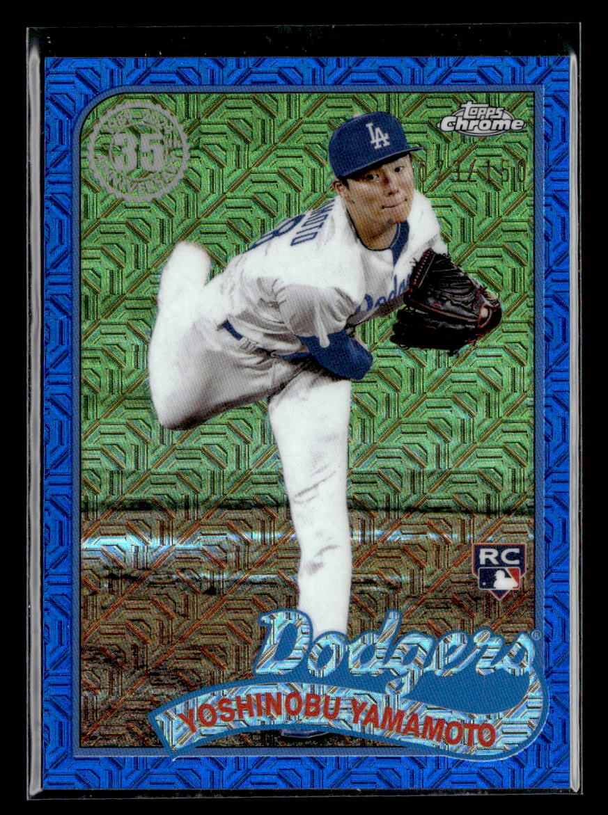 2024 Yoshinobu Yamamoto Topps Series 2 Silver Pack Blue Mojo Refractor /150