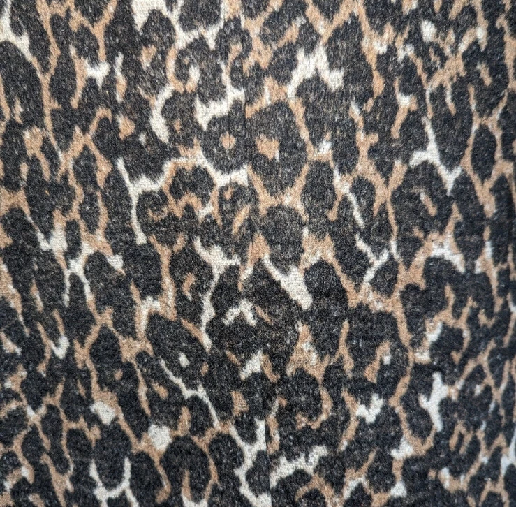 Abrigo de leopardo forrado súper suave otoño ligero para mujer M estampado animal Foto 4 de 4