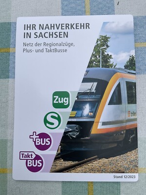 Regionalbahn & PlusBus-Verkehr SACHSEN Liniennetzplan Network Stand 12/2023 NEU