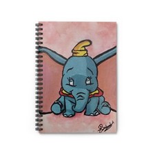 Spiral Dumbo cute Elephant cartoon Notebook - Ruled Line