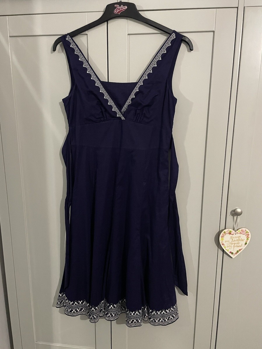 Linea House Of Fraser Navy Shift Summer Dress immaculate uk 10