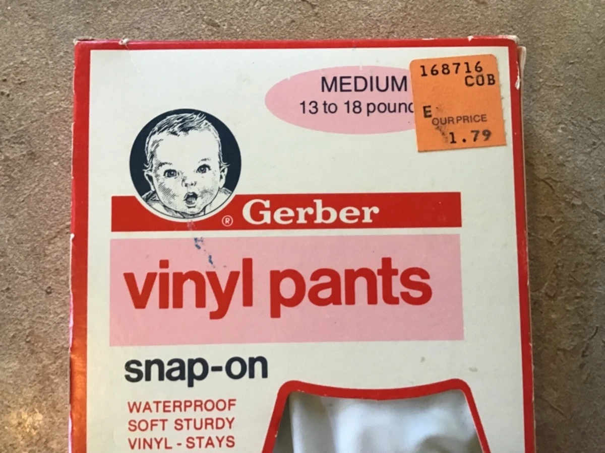 Vtg Gerber Vinyl Pants Snap On Pull on Medium Baby 13-18 lbs New In Box  RARE!