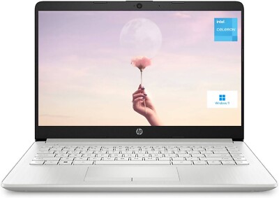 HP 14'' HD Laptop, Intel Quad-Core N4120, 16GB RAM, 64GB eMMC, HDMI Win 11 Silver