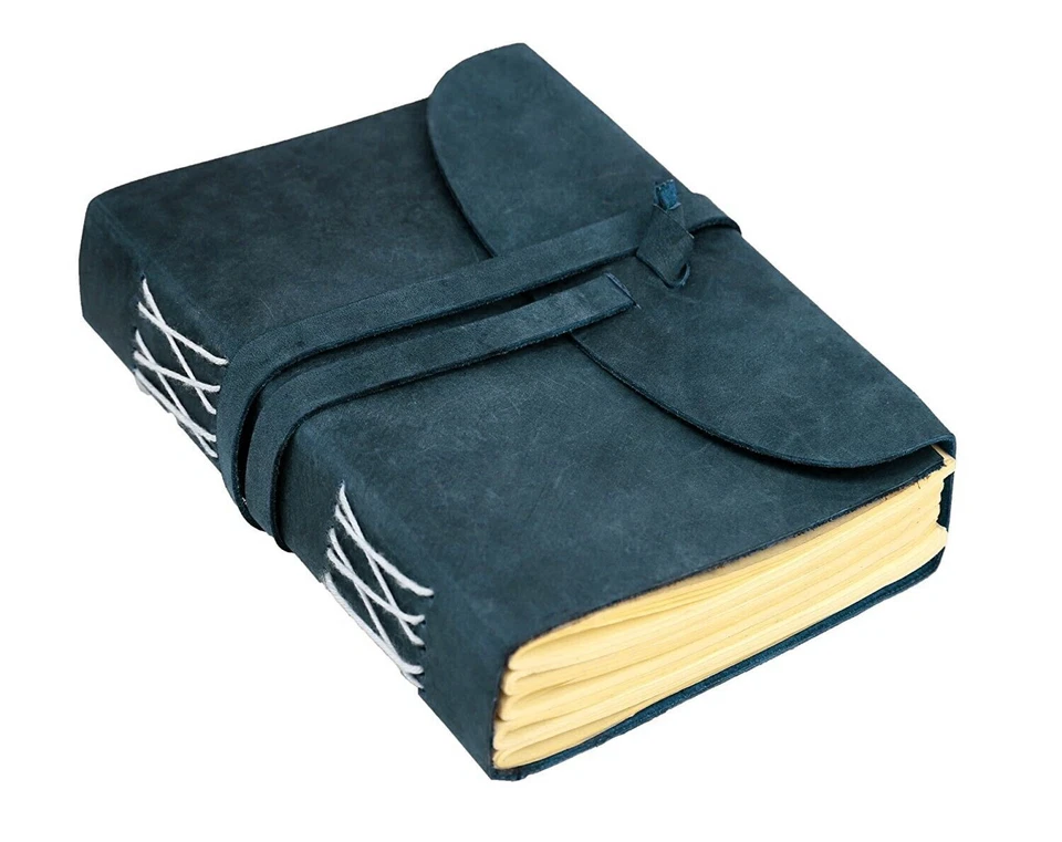 Vintage Leather Bound Diary Travel Memo Notebook Plain Writing Journal Handmade - Image 2 of 4