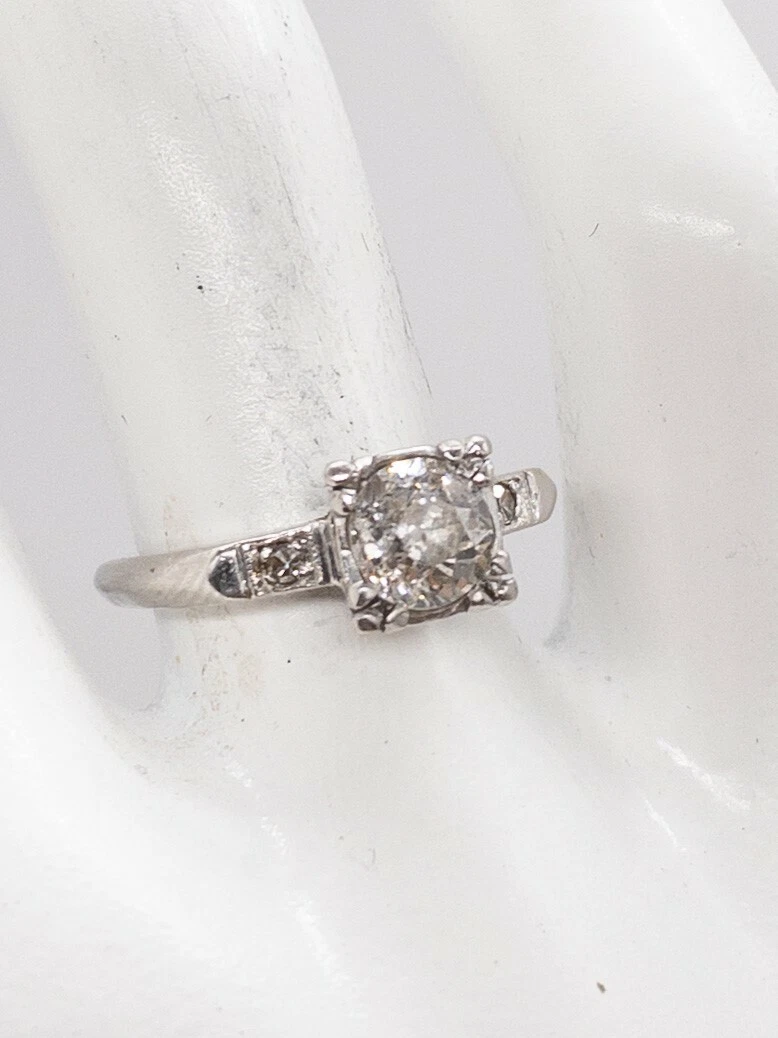 99 Carat Old Mine-Cut Diamond Antique Engagement Ring