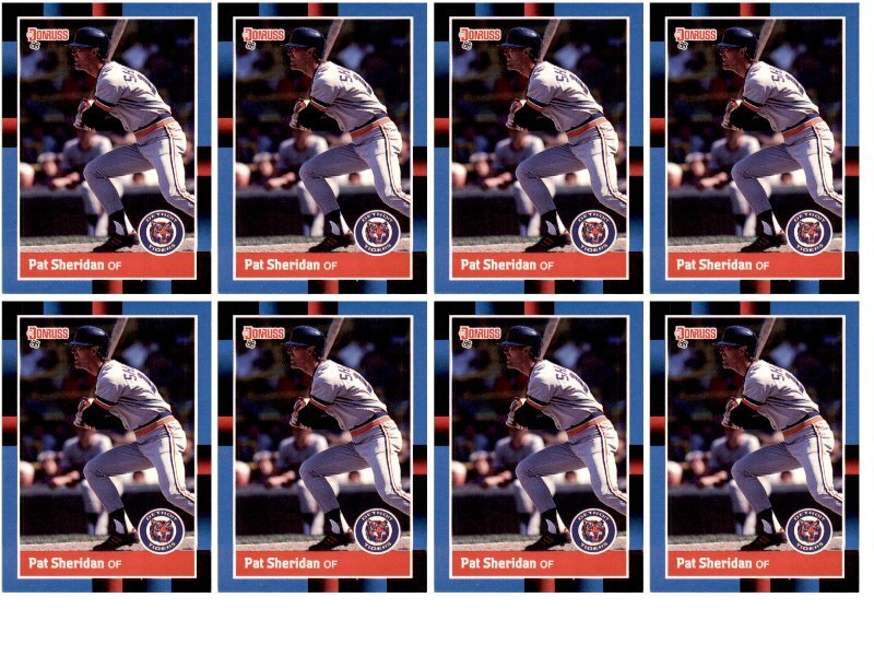 (8) 1988 Donruss #522 Pat Sheridan Detroit Tigers Card Lot