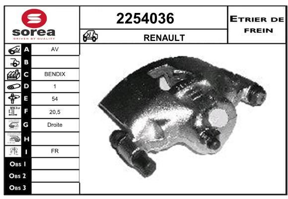 Étrier de frein arrière pour Renault 21 Break 2.1D et 2.0 trois volumes