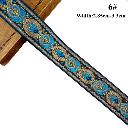 1 Roll Vintage Floral Brocade Jacquard Ribbon Trim Fringe DIY Upholstery Crafts - Picture 7 of 19