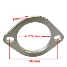 3 Catback Exhaust Header Pipe 10mm Thickiness 2 Bolt Hole Adapter Flange