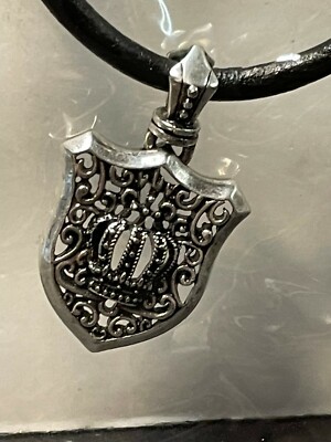 Stigma necklace fashion jewelry silver crown shield 11''
