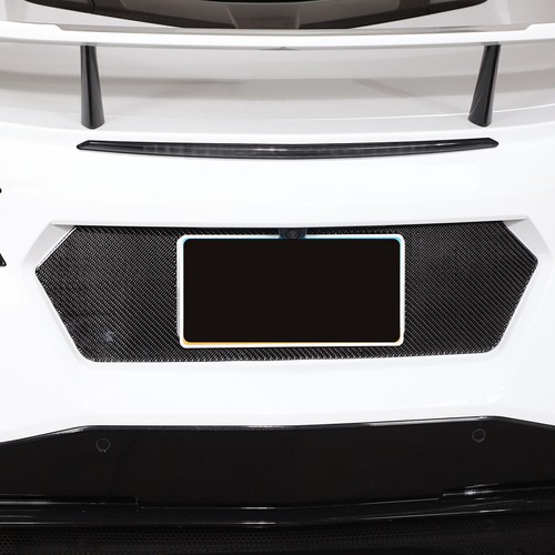 Carbon Fiber Rear License Plate Frame Panel Trim Sticker For 2020-24 Corvette C8 - Picture 6 of 12