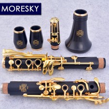MORESKY Clarinet Bb Wood Ebony Gold-plated 17 Keys Grenadilla Sib Klarnet M62