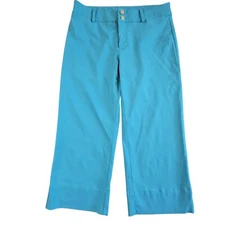 Chico's Cropped Pants Women's msr 31x22 US 6P Aqua Capri Stretch