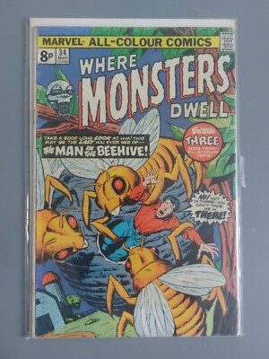 Where Monsters Dwell # 34 Marvel 1975 The Man in the Beehive! 
