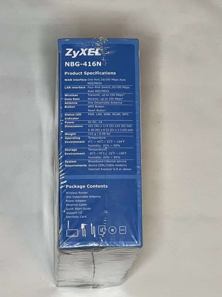 ZyXEL NBG-416N 150 Mbps 4-Port 10/100 Wireless N Router - New / Sealed - Image 4 of 4