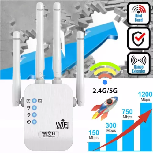 1200Mbps Wireless WLAN WIFI-Range Repeater Router Verstärker Internet Booster