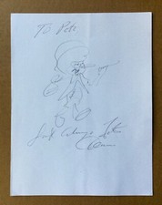 FATS DOMINO 1928-2017 rare hand drawn sketch signed.