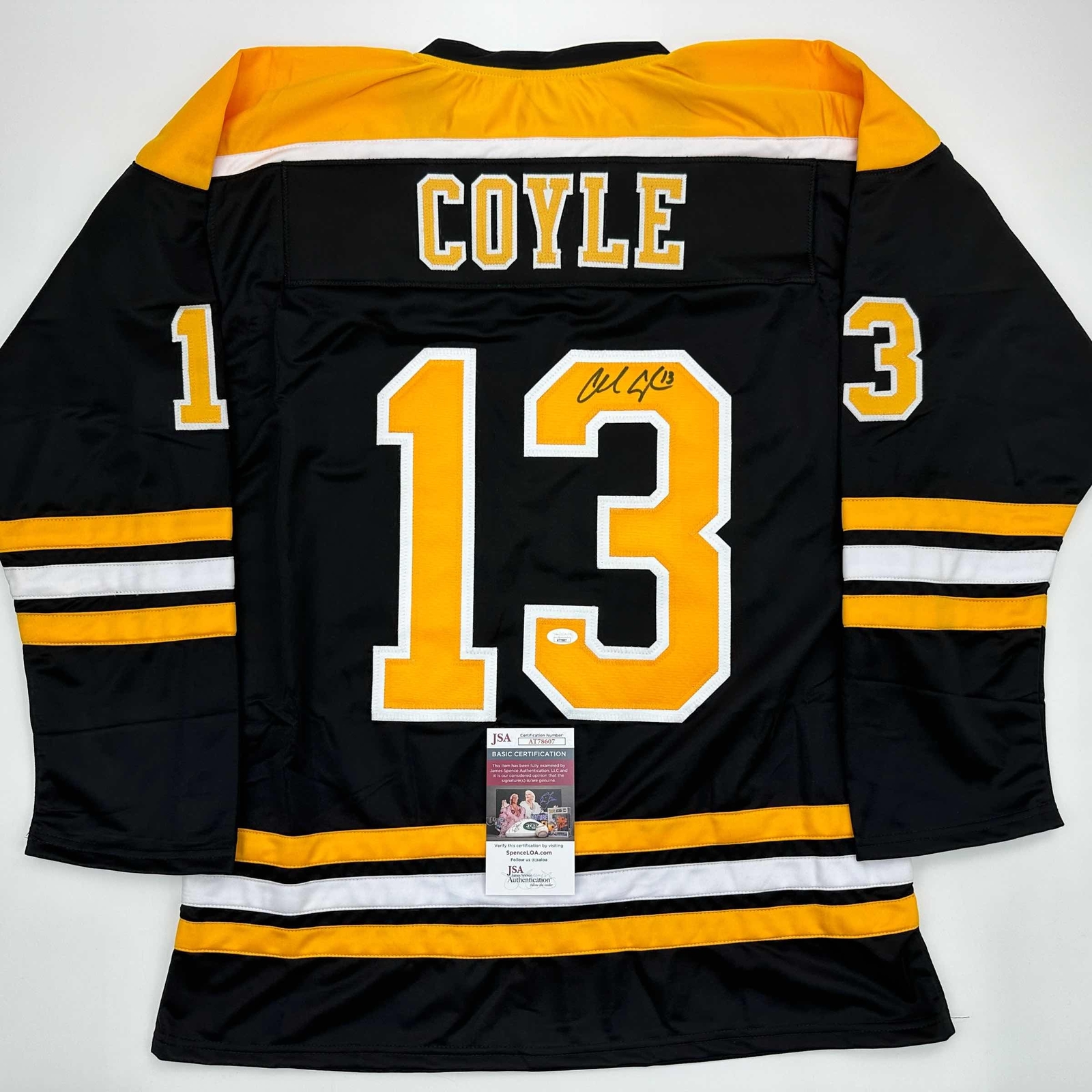 Charlie Coyle Autographed Signed Boston Bruins / Boston Black Hockey Jersey JSA COA 