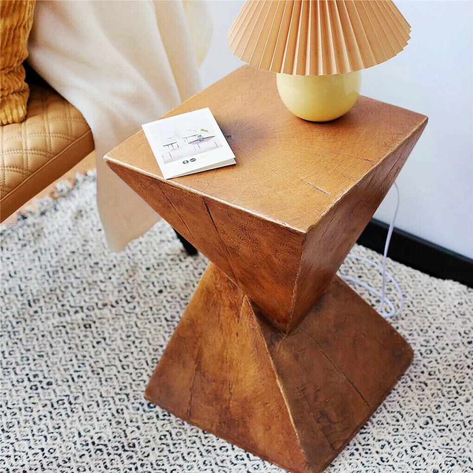 Beistelltisch geometrisches Design Couchtisch Nachttisch Holz Muster Sofatisch - Bild 3 von 4