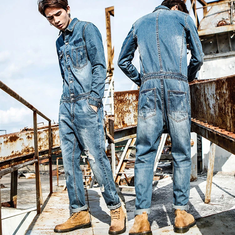 Jeans jumpsuit best sale men