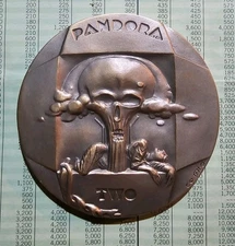 1971 Society of Medalists 84th Issue Weinberg Pandora/Skull Bronze Medal No Box 