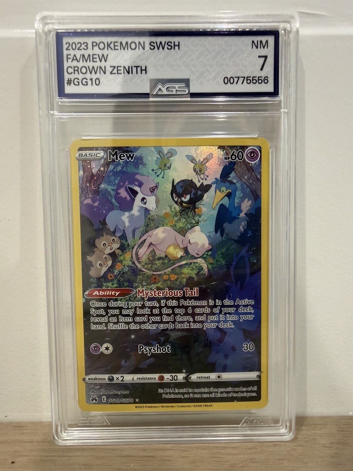 AGS 7 Mew Ultra Rare Full Art Holo GG10/GG70 Crown Zenith Galarian Gallery