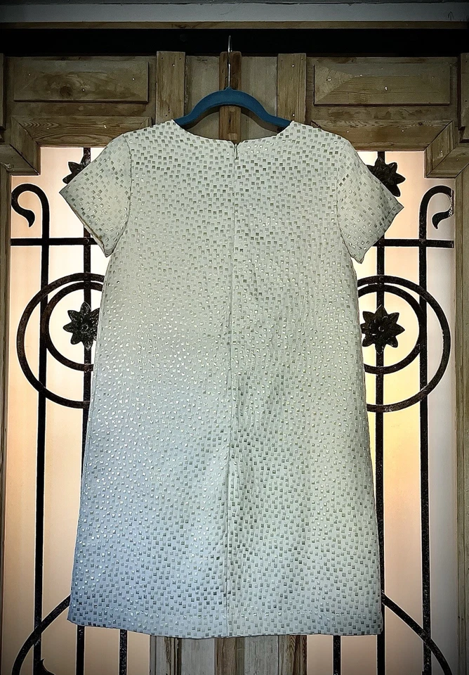 GAP Kids XXL 13–14 Gold Metallic Cream Shift Dress Holiday Christmas Party NEW! - Image 4 of 4