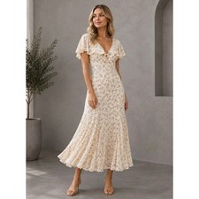 Reformation Bronwen Capelet Midi Dress in Adagio Ditzy Floral Size 10