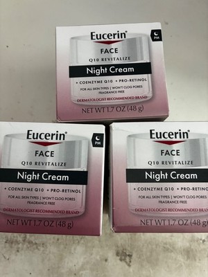 Eucerin Face Night Cream For All Skin Types 1.7oz./48g, 3 PACK