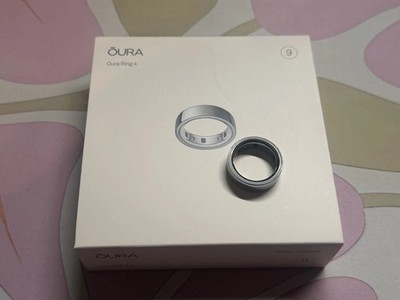 Oura Ring Gen 4 Smart Heart Rate Sleep Tracking Ring, Silver/Argente, Size 9