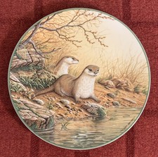Royal Doulton Otter Pair On A Riverbank Collectors Plate, W G Rollinson