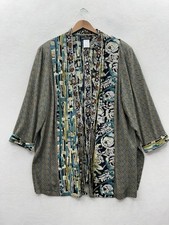Carole Little Women  s 18 Open Jacket Mixed Media Print Vintage