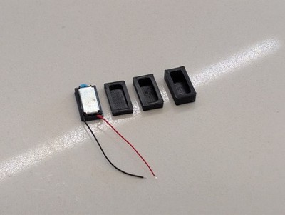 15x8mm Sugar Cube Speaker with 4,3,2 & 1mm Baffles for Digitrax & Other Decoders