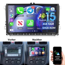 4G+64G Für VW Jetta 3 4 III IV Autoradio Android 15 Apple Carplay GPS WIFI Navi