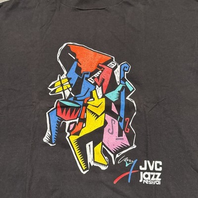 Vintage 90s JVC Jazz Festival T Shirt Adult XL Black Newport R.I.