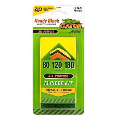 Gator Hook & Loop Multi-Surface Sanding 13 Piece Kit Assorted Grits 80, 120, 180